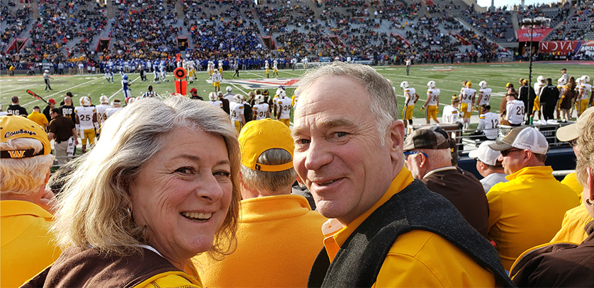 Dave Kinskey and his wife at a football game